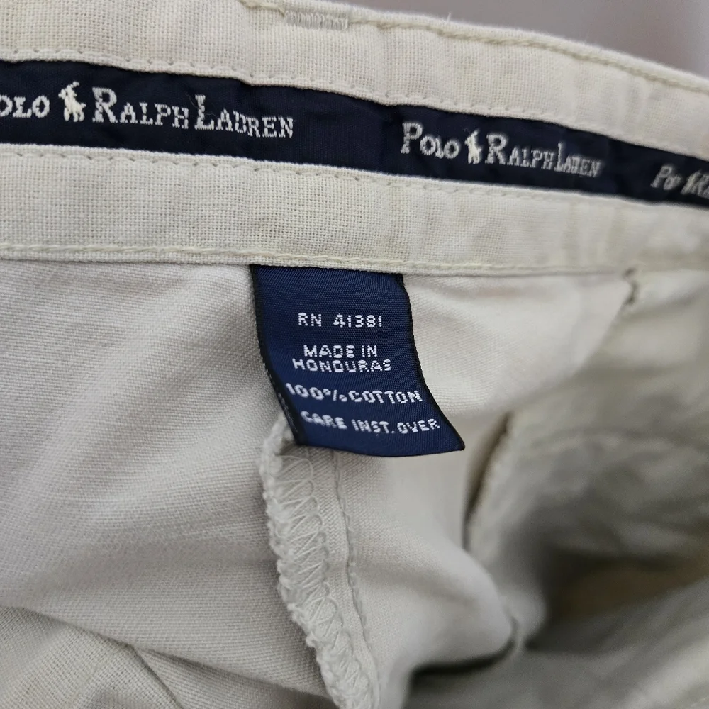 Vintage Polo Ralph Lauren Tyler‎ Shorts Mens 35 Khaki Classic Chino Pleated 90s